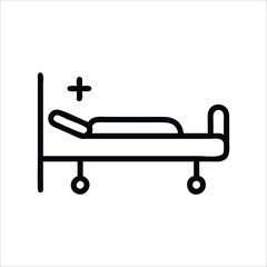 Hospital Bed Vector Icons for Healthcare and Emergency Room Graphics
