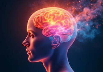 Exploring the neural pathways of a human brain with vibrant energy visualization