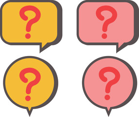 はてなマークのふきだし 疑問を感じる吹き出しアイコン