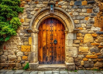 Medieval Stone Wall Door - Rule of Thirds Photography