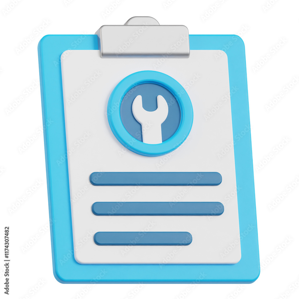 Aufkleber tech support report 3d icon isolated on the white background