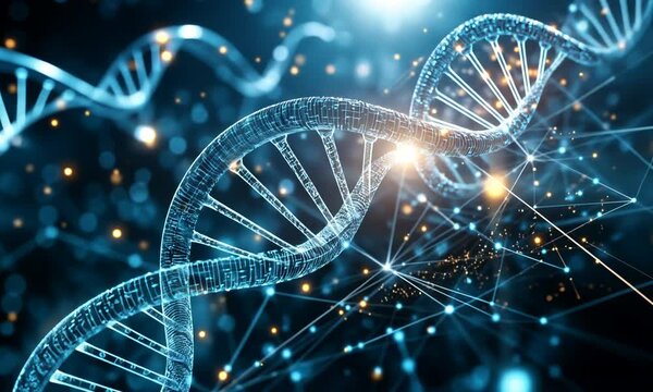 The Intricate Dance of Life: A 3D Render of DNA Helix