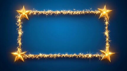 Golden Stars Sparkler Frame Festive Design