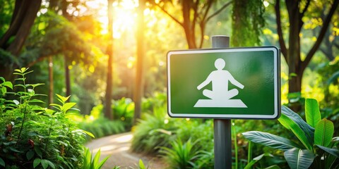 Minimalist Health & Mindfulness Sign, Green Nature, Calm