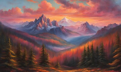 Obraz premium Nature seasons wallpaper background