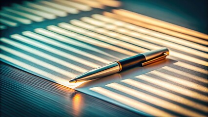 Fototapeta premium Minimalist Pen and Paper, Abstract Photography, Artistic Still Life, Pen Ink, Paper Texture, Elegant Design
