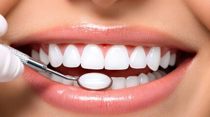 Fototapeta premium A dentist applying a whitening gel to a patient's teeth during a professional procedure