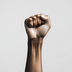 Strong image of a raised fist representing activism and resistance: Black History Month