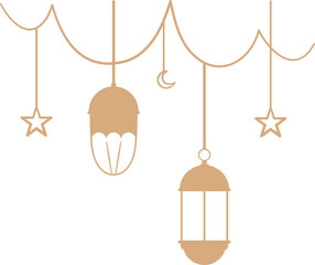 gold lantern ramadan ornament