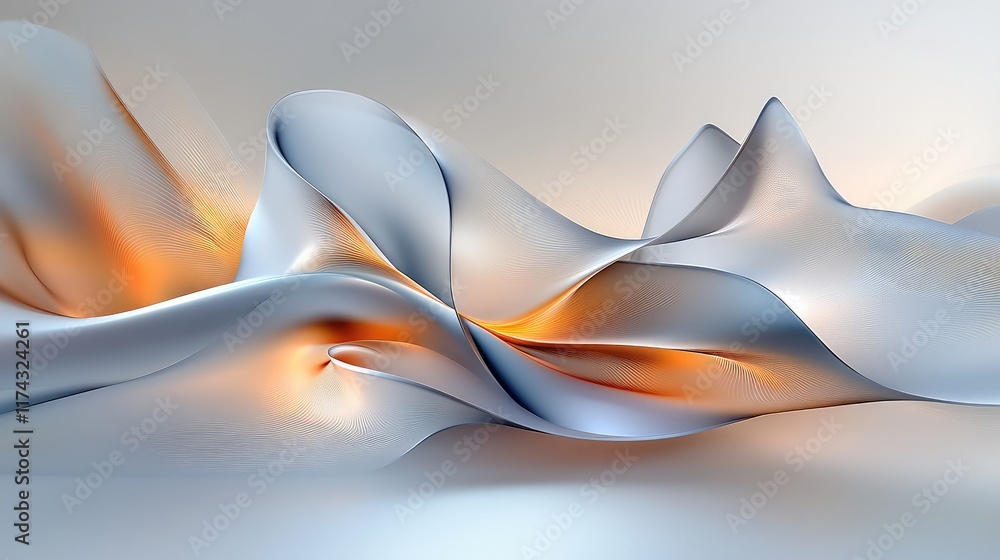 Poster abstract ai-enhanced textile design, glowing digital threads weaving through fabric, creating space 