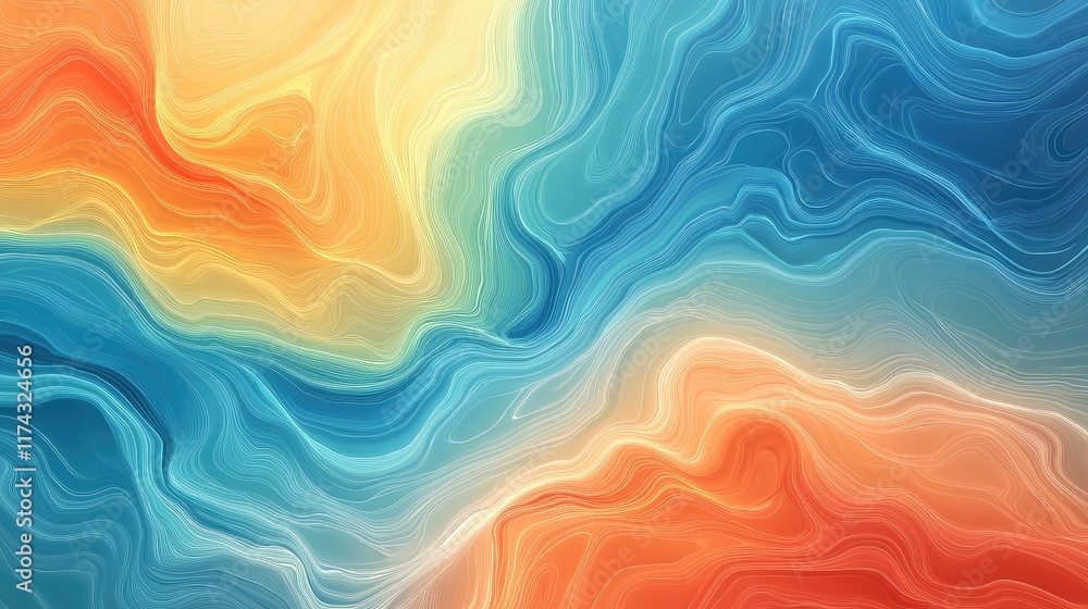 Poster abstract ai neural network patterns overlaying dynamic data flows on a futuristic gradient backgroun