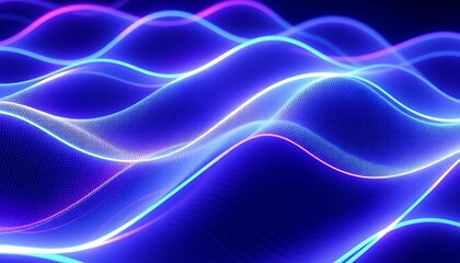 Fototapeta premium Glowing Neon Waves Digital Art Abstract Background