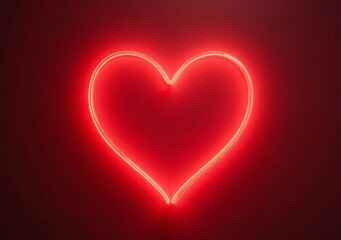 Bright red neon heart symbol radiating love in a vibrant setting