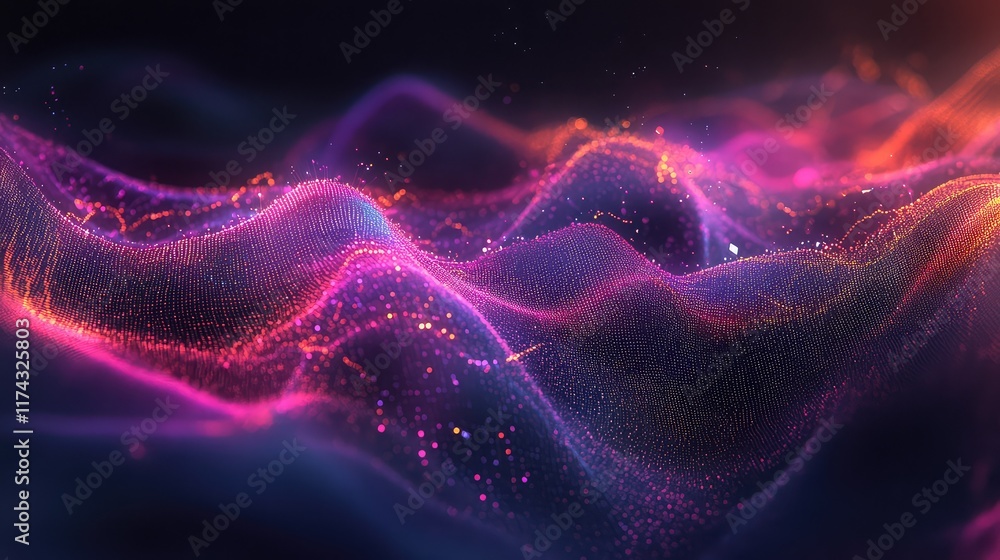 Poster abstract glowing data models powered by ai for small businesses, visualized over a sleek background 