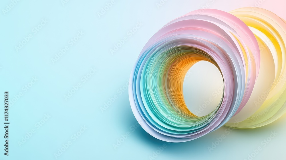 Poster abstract swirling ai data visualizations symbolizing software development on a clean gradient backgr