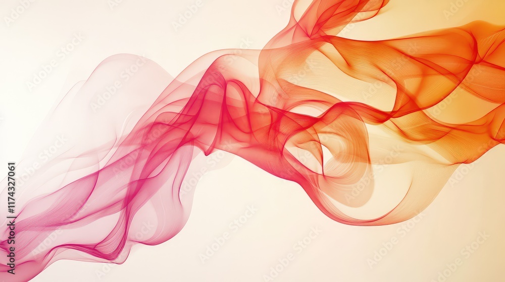 Poster abstract swirling ai data visualizations symbolizing software development on a clean gradient backgr