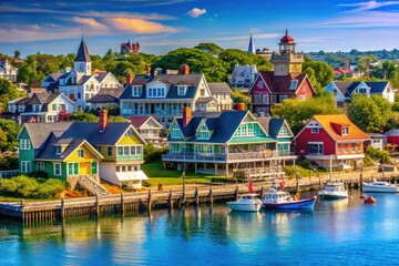 Oak Bluffs Vineyard Scenery, Martha's Vineyard, Massachusetts, Documentary Photo, Coastal Views