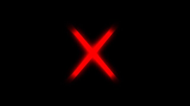 Red cross mark symbol animation wrong acceptance or incorrect cross symbol with alpha channel. Wrong Check Marks Animation, remove button, reject icon, cancel sign.