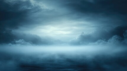 Obraz premium Ethereal nocturne. Intriguing fusion of dark and light capturing essence of mysterious night with abstract elements atmospheric fog and subtle glow ideal for mesmerizing background or creative design