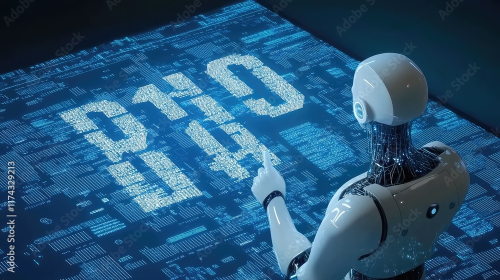 Poster a digital representation of ai algorithms interacting with small business data on a sleek background