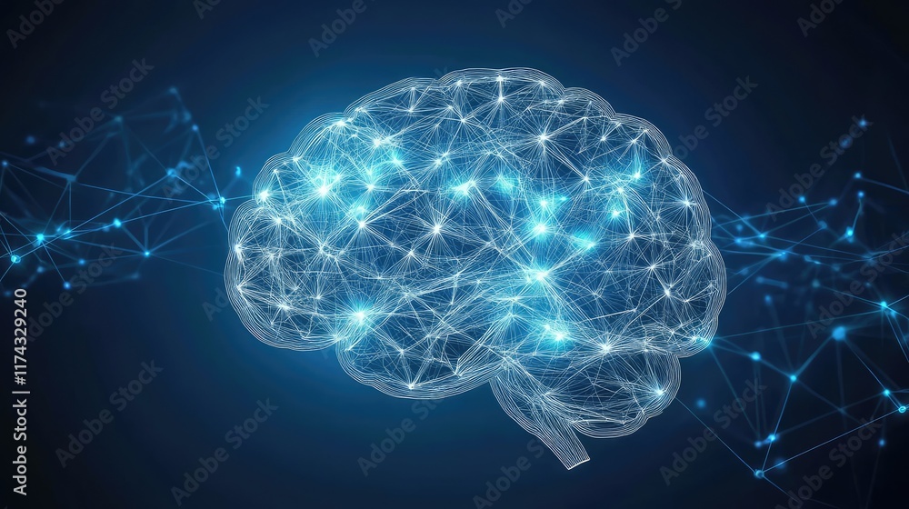 Poster a digital representation of ai algorithms interacting with small business data on a sleek background