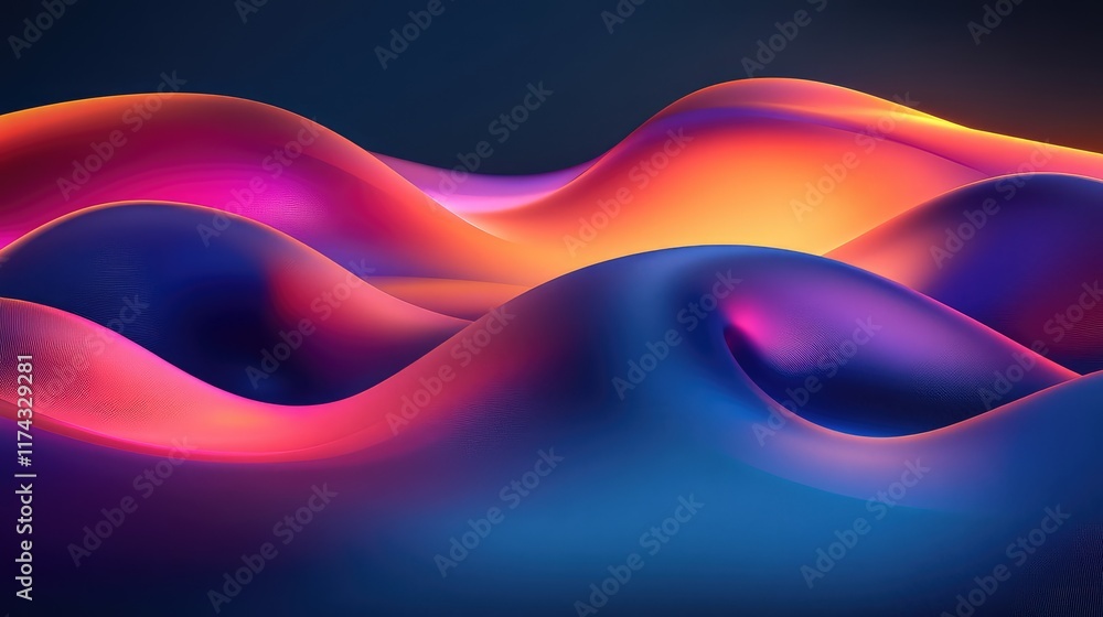Poster a digital representation of data science algorithms with a glowing holographic effect, set on a dark
