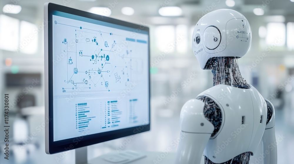Poster a futuristic digital dashboard displaying ai-powered assistive technology tools with empty space for
