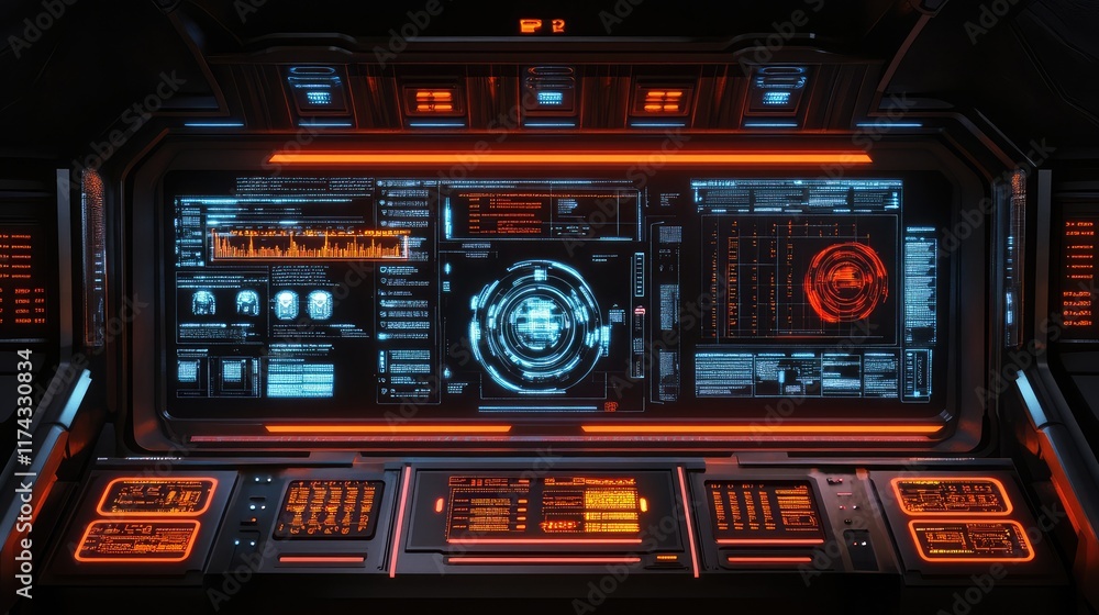 Poster a futuristic digital display of ai ethics, with glowing ethical filters and decision trees guiding a
