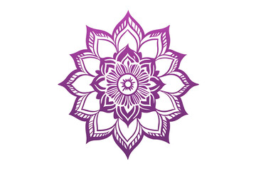 Mandala created with clean, detailed contour lines, showcasing symmetrical geometric and floral patterns. Minimalistic design with an artistic, balanced aesthetic