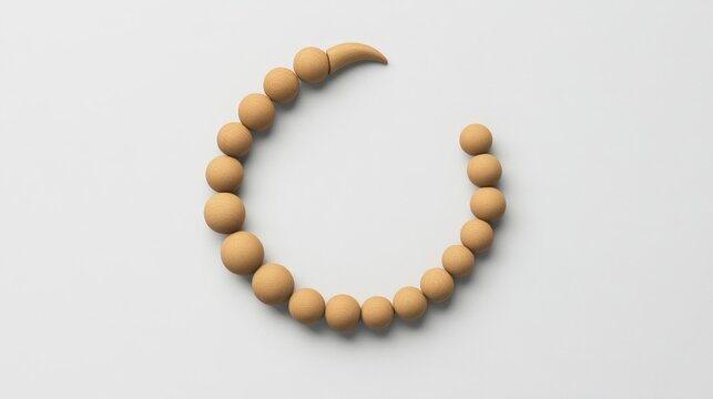 A minimalist wooden teething necklace designed for babies to safely chew on. Its smooth beads and curved clasp provide relief and sensory exploration during teething.
