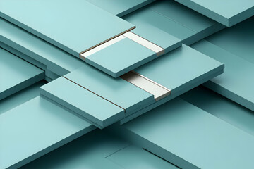 Obraz premium Teal 3D Abstract Background Illustration