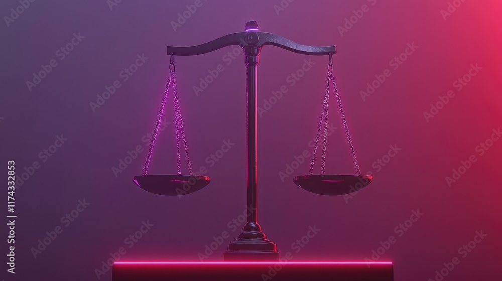 Poster a futuristic scale of justice glowing with ethical data nodes, symbolizing ai-powered ethical decisi