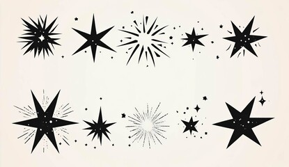 Sparks elements and symbols isolated on white background