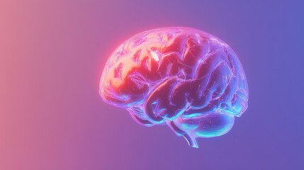 A glowing digital brain representing AI-powered solutions for small businesses, displayed on a clean gradient background with space for copy.