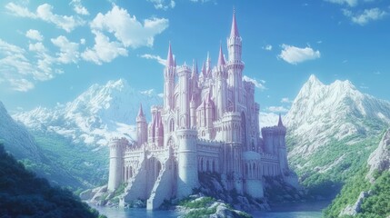 Fototapeta premium fairy tail inspired beautiful princess castle,.