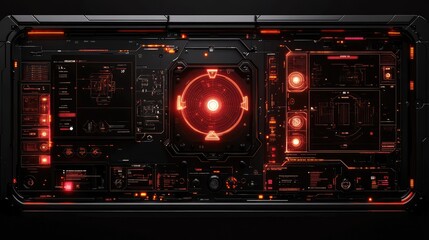 Obraz premium A glowing digital interface visualizing AI ethical decision-making pathways, displayed over a sleek background with plenty of space for copy.