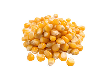 Pile of Yellow Corn Kernels on Transparent Background - Perfect for Cooking, Planting, or Educational Use
