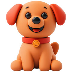 Fototapeta premium Cute cartoon dog with orange fur and happy expression