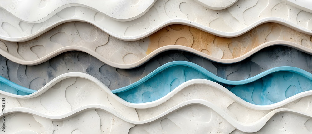 Poster abstract fluid patterns in soft textures with wavy lines and subtle color variations for artistic ba