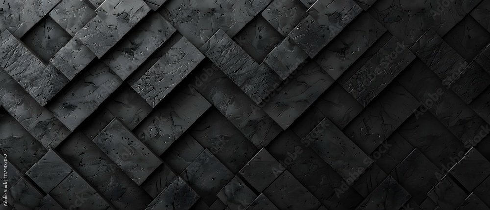 Aufkleber textured dark surface with interlocking geometric patterns for artistic and modern design applicatio