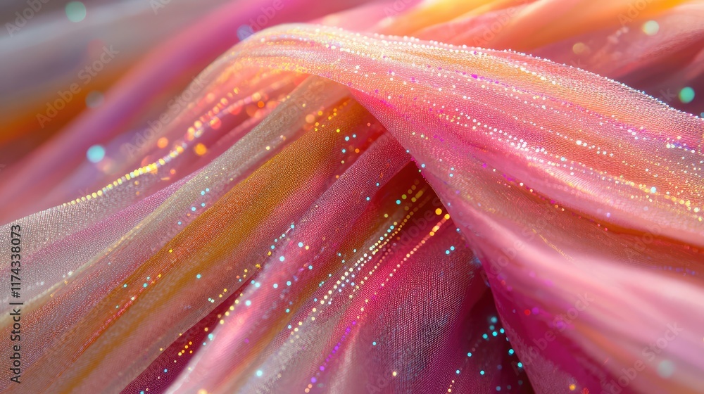 Poster a glowing network of ai-enhanced textile fibers, digital pathways running through fabric, with clean