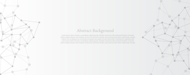 Design black and white abstract polygonal background and connecting dots and lines global network connection with copy space for your text. 
