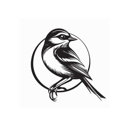 Beautiful House Sparrow Bird logo image vector isolated  On White Background 