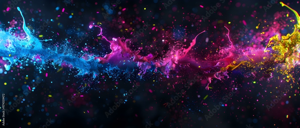 Aufkleber vibrant splashes of color with dynamic swirls in an abstract artistic background for creative design