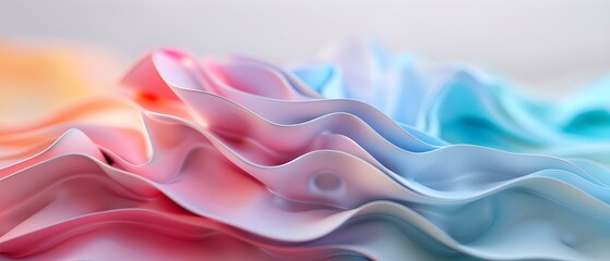 Obraz premium Colorful Waves of Translucent Fabric Flowing Gracefully in Soft Light
