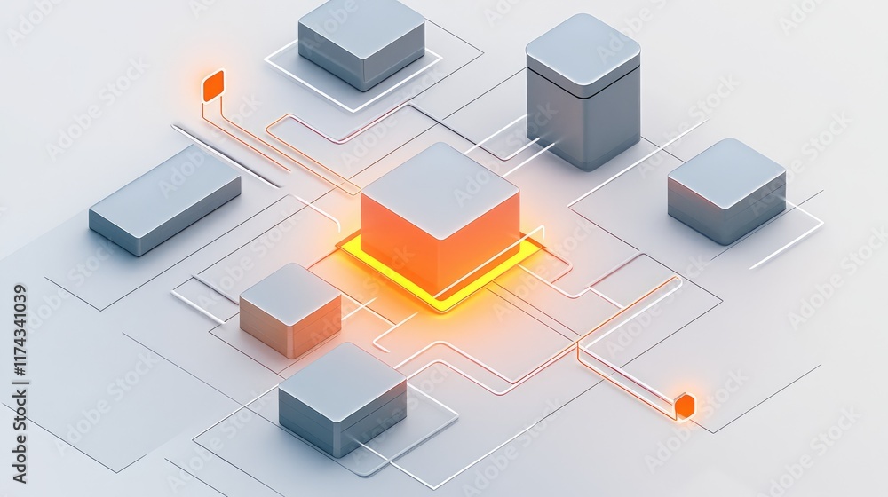 Poster data pathways illuminated by ai algorithms, supporting small business decision-making, shown on a sl