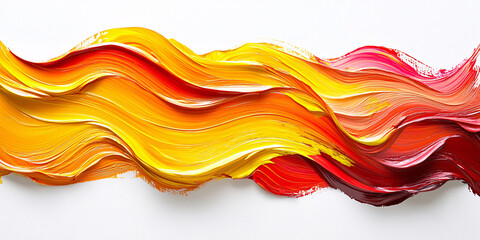 Dynamic swirling strokes of vibrant yellow, orange, and red paint create an abstract visual masterpiece.