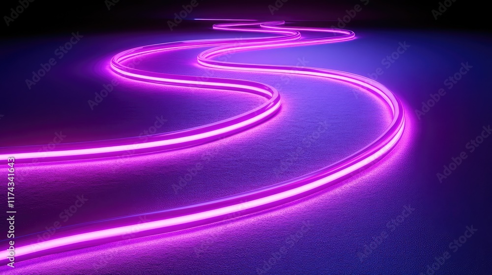 Poster glowing digital pathways symbolizing ai-driven business solutions on a clean gradient background, le
