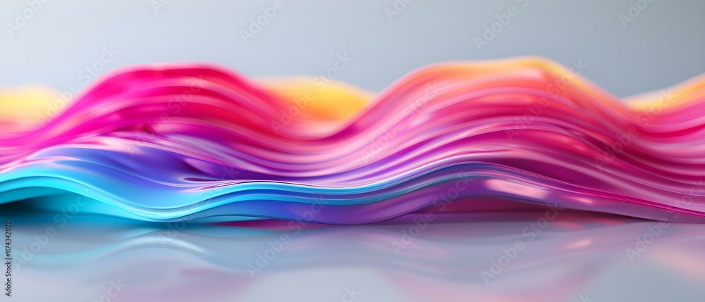 Poster colorful waves of light in a fluid motion capturing vibrant abstract patterns and textures for creat