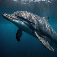 Fototapeta premium A ghostly dolphin glowing softly.